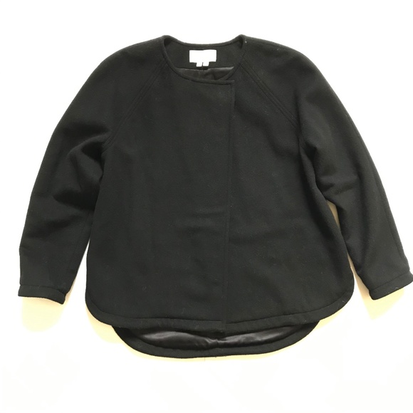 Charlotte Brody Wool Jacket Coat Womens XS Black Long Sleeve One Button Wool
